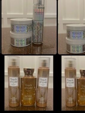 Bath & Body Works 3 Piece SETS-Platinum OR Touch of Gold -New